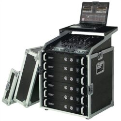 flightcase 12U+10U19" flight, 12 + 10 Unit og laptop stat