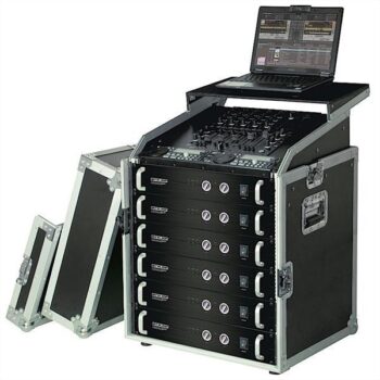 flightcase 12U+10U19" flight, 12 + 10 Unit og laptop stat