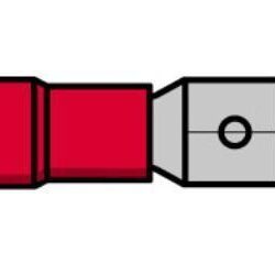 Kabelsko rød flat plugg 6.4x0.8mm (10 stk)