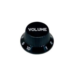 Knott til volumpotmeter, stratmodell, sort