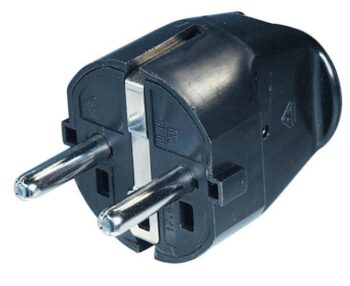 Plugg nett jordet svart (PC-008)