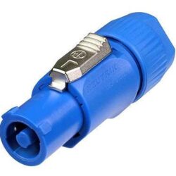 Powercon kab 3p inlet, blå