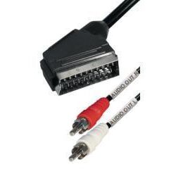 -Kabel Scart til 2 phono audio ut