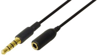 Kabel 3.5mm [4 pol] han  [3 pol] hun, 0.1m