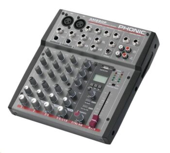 2-mic 2-stereo mikser med USB-avspiller