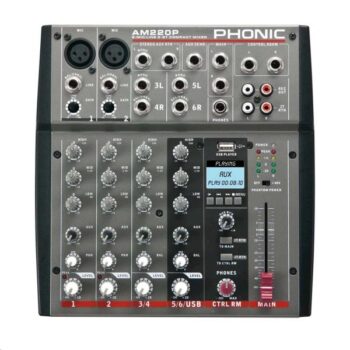 2-mic 2-stereo mikser med USB-avspiller - Bilde 2