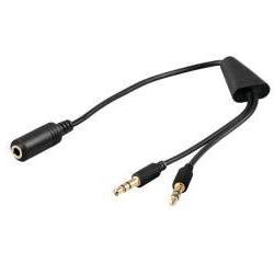 Headset-adapter (3.5mm 4-pol hun til 2x 3.5mm 3-pol han)