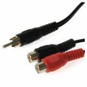 Adapter 2xRCA hun - 1xRCA han 20cm