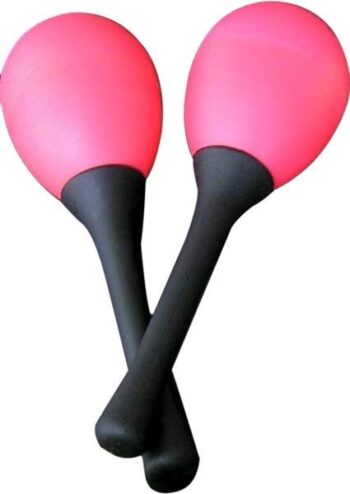 Egg-shakers i ABS-materiale med håndtak. Vekt: 20 g. Røde. P